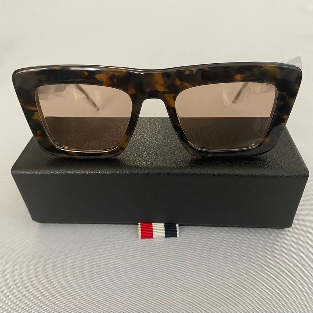 Thom Browne Womens Sunglasses 52mm Square 100% UV Protection Tortoise Luxury NWT